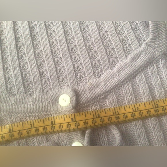 Lilac Knit Button-Up Cropped Short Sleeve Cardigan - Picture 5 of 5